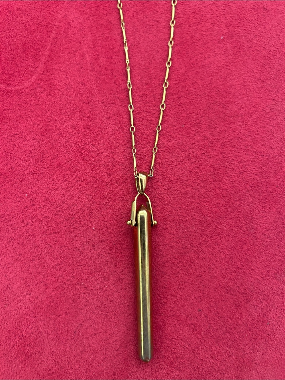 Stella & Dot Gold Long Vertical Pendant Necklace - Picture 3 of 5